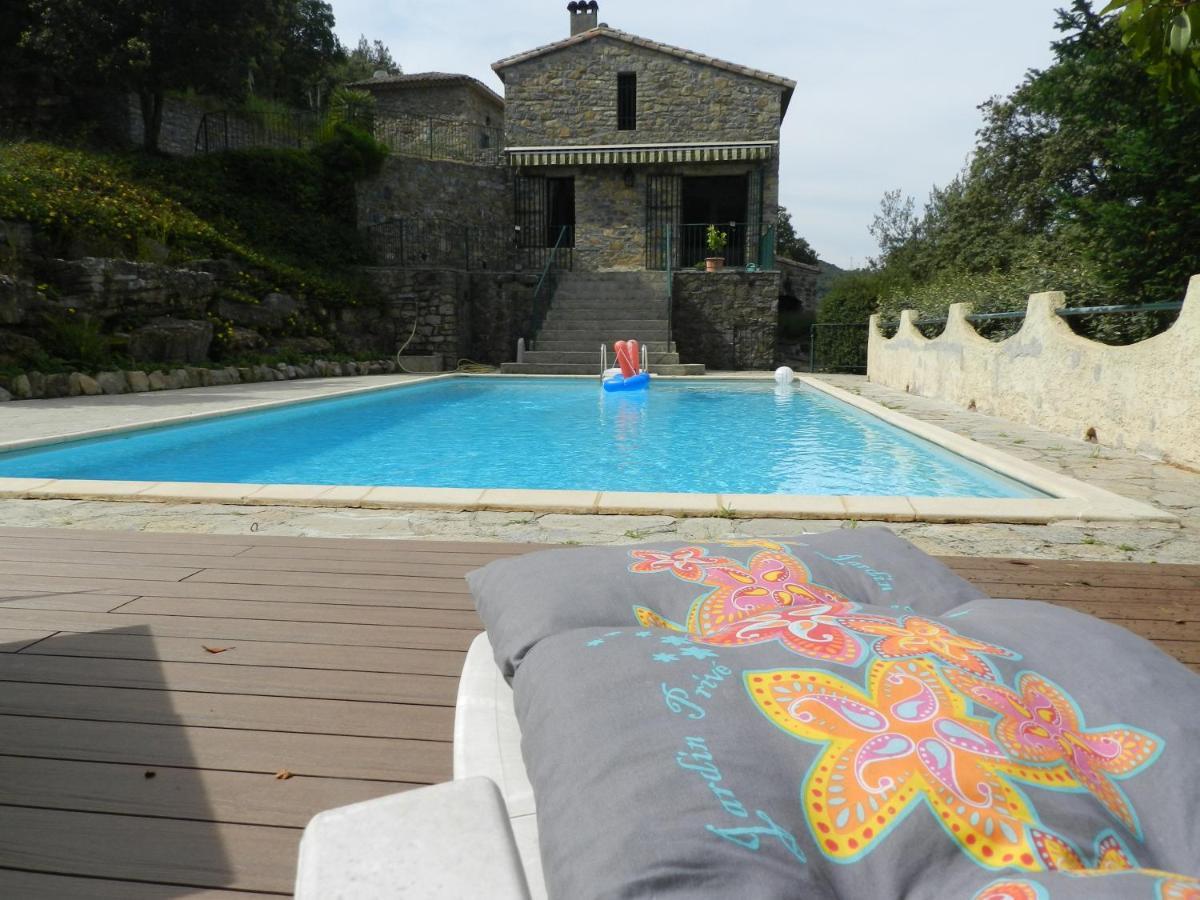 Cros  Chambre Cevennes: Piscine, Lamas, Riviere מראה חיצוני תמונה